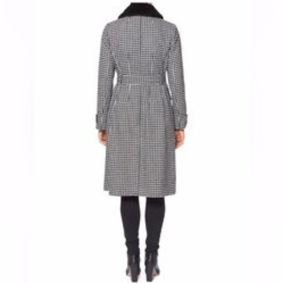 Brand New KATE SPADE NEW YORK Gingham Single Breasted Belted Coat - Picture 2 of 9